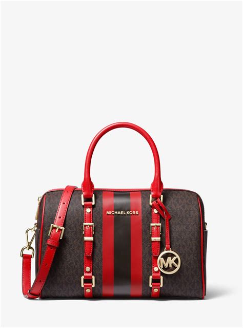 Bedford Travel Medium Logo Stripe Satchel 